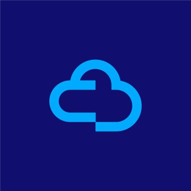 C harfi bulut logosu. harf CB bulut logosu.