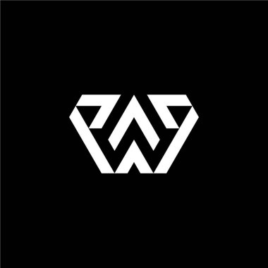 modern soyut harf W logosu.