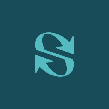 S harfi iki zıt okun logosundan oluşmuştur..