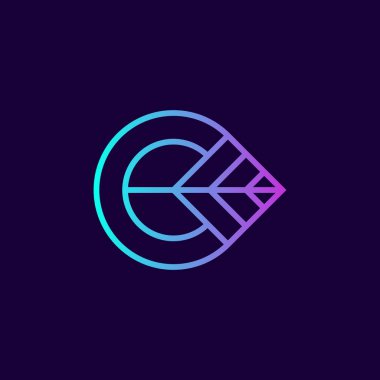 Modern harf C yaprağı teknoloji logosu.