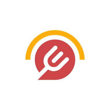 Logo kombinasyonu çatal ve kaput servisi. yemek sohbet logosu.