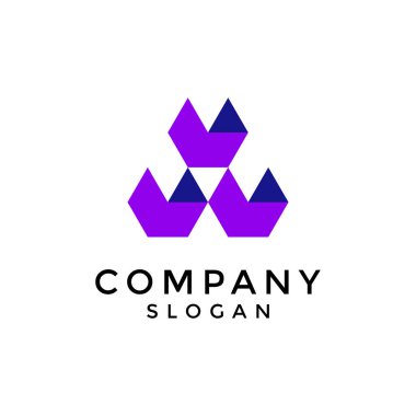 Harf W kutusu modern harf işareti logosu