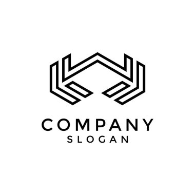 Basit ve zarif ilk harf W satırı logosu.