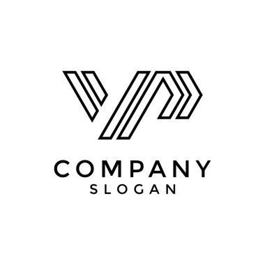 Zarif ve şık harf VP ilk logosu