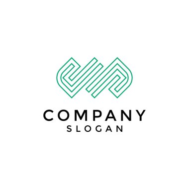 Zarif harfler D ve P yeşil logo