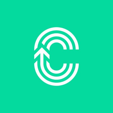 C harfi üst ok logosu