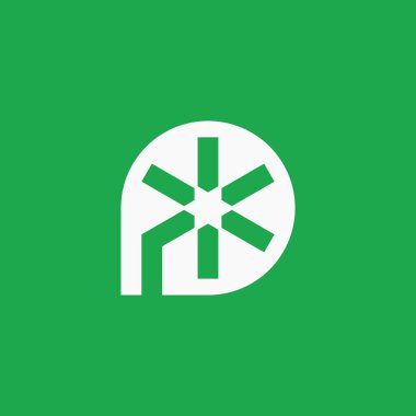 Modern P harfi logosu. P harfi helix logosu, P harfi sohbet logosu. tıbbi logo