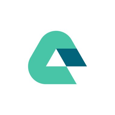 C harfi ev logosu. Üçgen çatı logosu. Basit geometrik emlak logosu