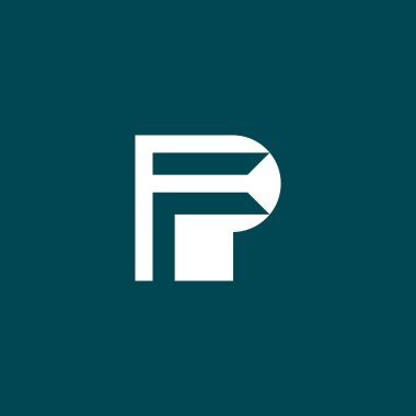 Baş harf PF veya FP logosu. F harfi, P harfi ile birleşiyor..