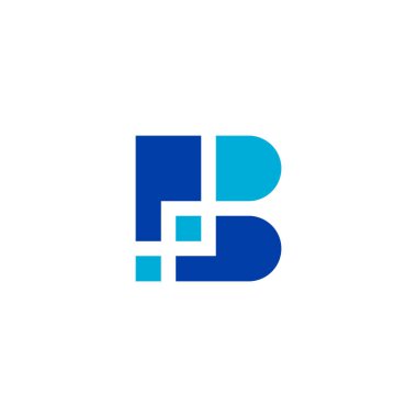 İlk harf B logosu. B piksel modern logo