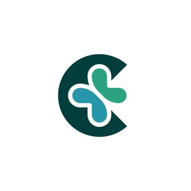 İlk harf C logosu. Tıbbi c modern logo. Tıbbi çapraz harf C.