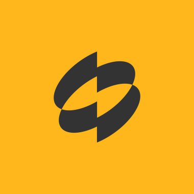 CB gök gürültüsü siklon logosu. C ve B logosunun bükülmüş ve birleşimi