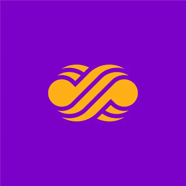 Amarelo Roxo Infinito Música Nota Logotipo —  Vetores de Stock