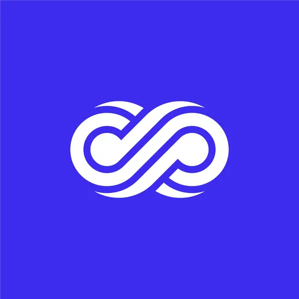 Azul Infinito Música Nota Logo — Vector de stock