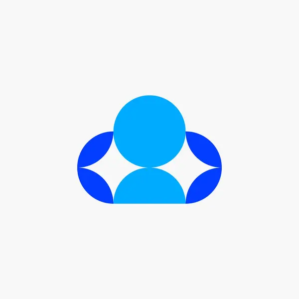 Logotipo Nuvem Figura Humana —  Vetores de Stock