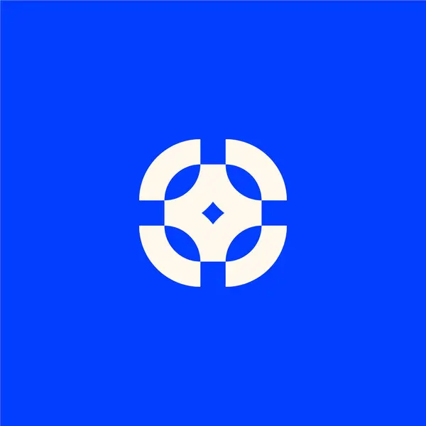 Logotipo Quadro Estrela Negrito Plano — Vetor de Stock
