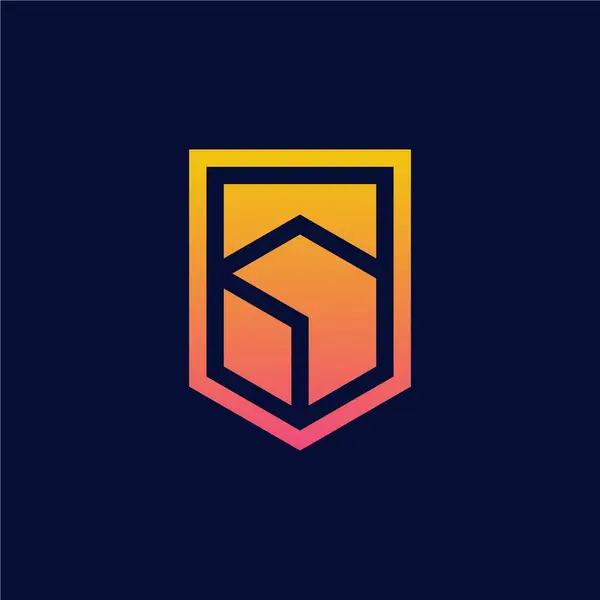 Buchstabe Schild Schutz Logo — Stockvektor