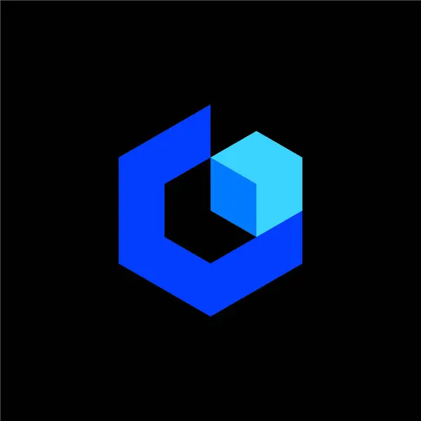 Letter Zeshoek Kubus Logo — Stockvector
