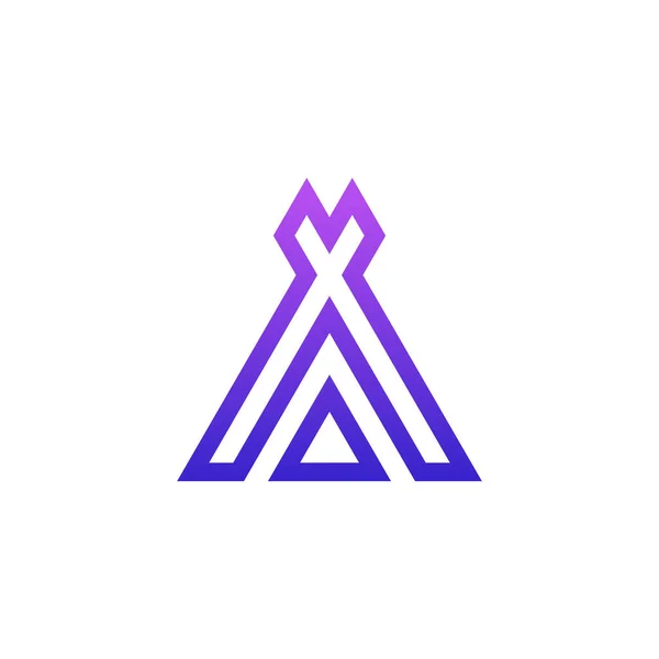 Eenvoudig Tepee Tent Logo — Stockvector