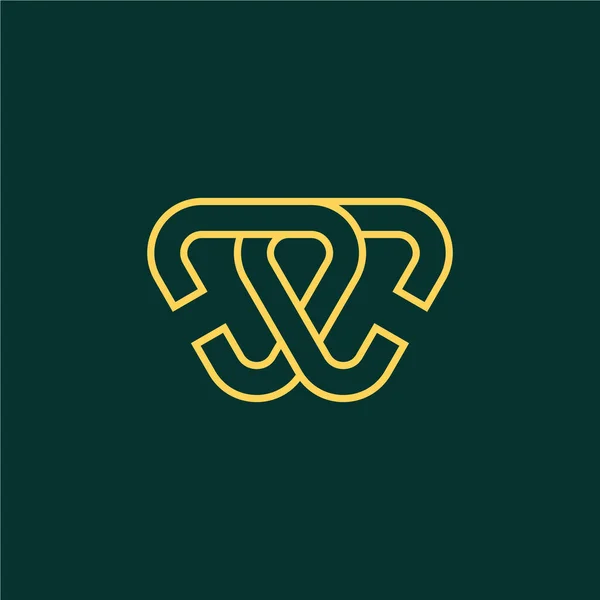 Monoline Carta Logotipo —  Vetores de Stock