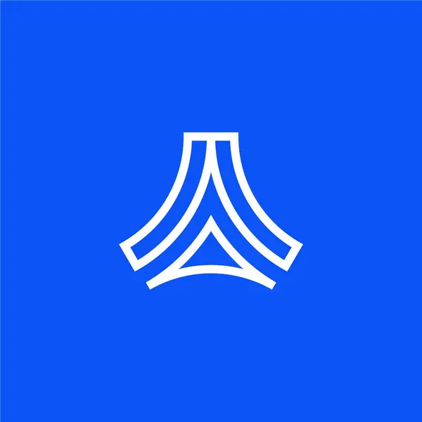 Αφηρημένο Γράμμα Λογότυπο Απλό Λογότυπο Τριγώνου Μονοολίνης — Διανυσματικό Αρχείο