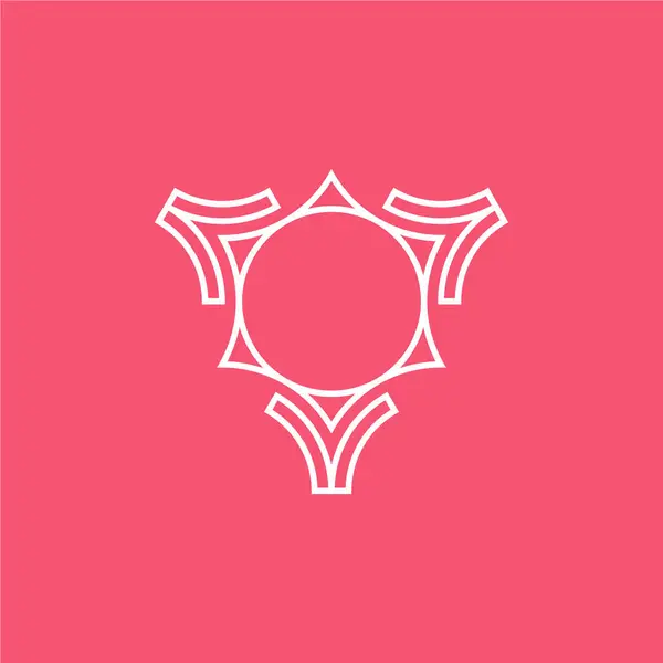 Driehoek Cirkel Badge Logo — Stockvector