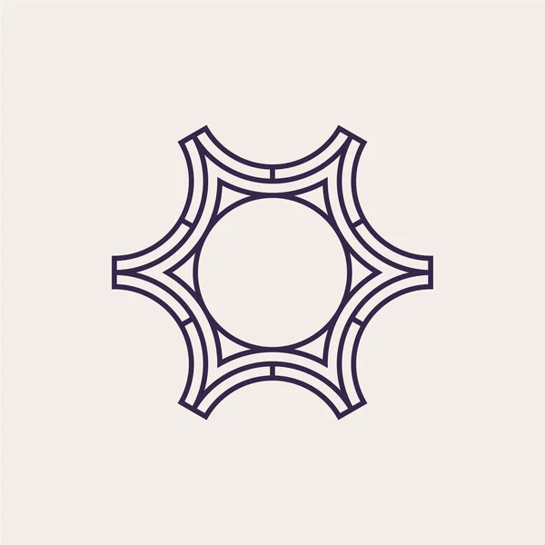 Logotipo Sol Abstracto Flor Monolina Mandala — Archivo Imágenes Vectoriales