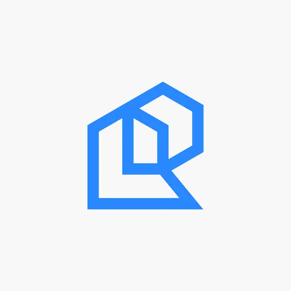 Élégant Logo Monoline Lettre Bâtiment — Image vectorielle