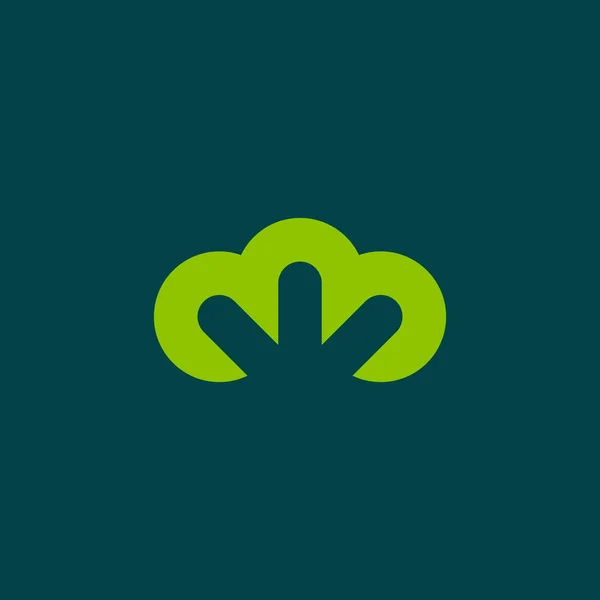Simplat yassı modern ağaç yaprakları logosu.