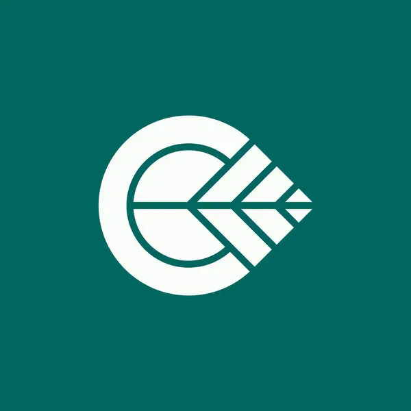 Lettre Moderne Logo Technologie Feuille — Image vectorielle