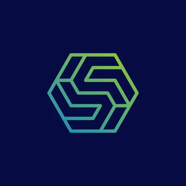 Lettera Logo Esagonale — Vettoriale Stock