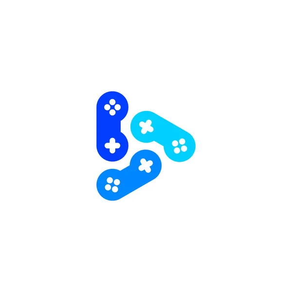 Joystick Play Botón Triángulo Logo — Vector de stock
