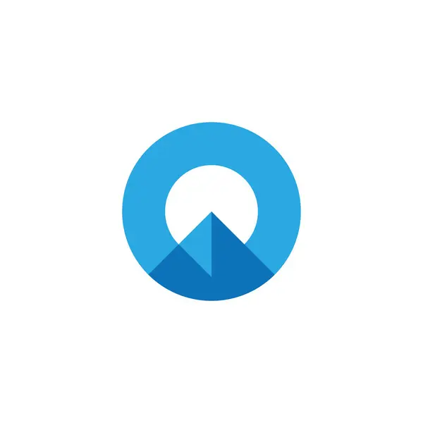 Logotipo Círculo Montanha Plana Moderna —  Vetores de Stock