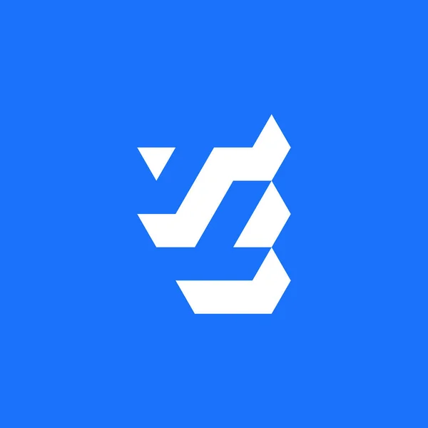 Eenvoudige Unieke Letter Monogram Logo — Stockvector