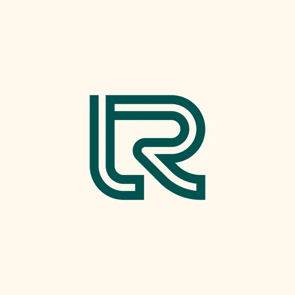 现代典雅的Lr或Rl单字标识 — 图库矢量图片
