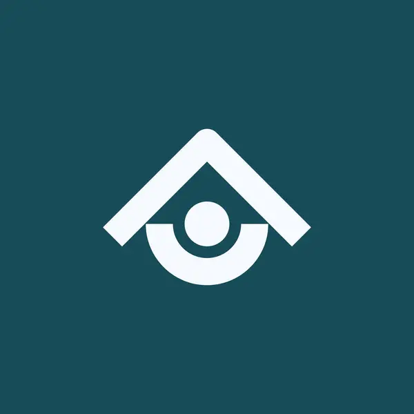 Casa Moderna Persone Felici Logo — Vettoriale Stock
