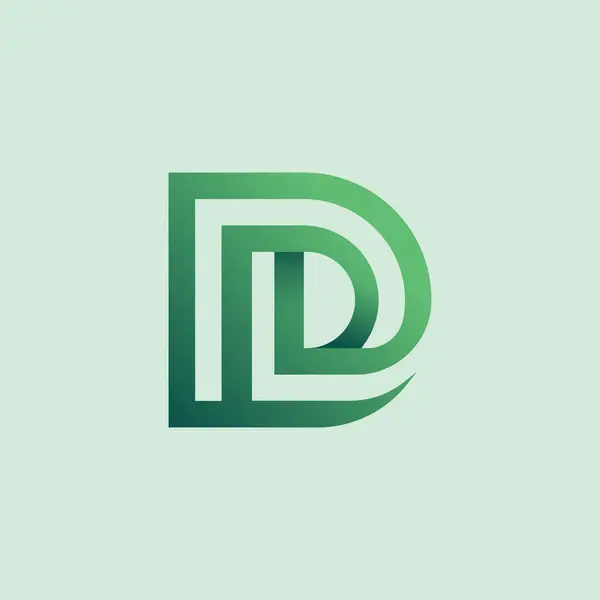 自然で現代的な手紙DlかLdのロゴ — ストックベクタ