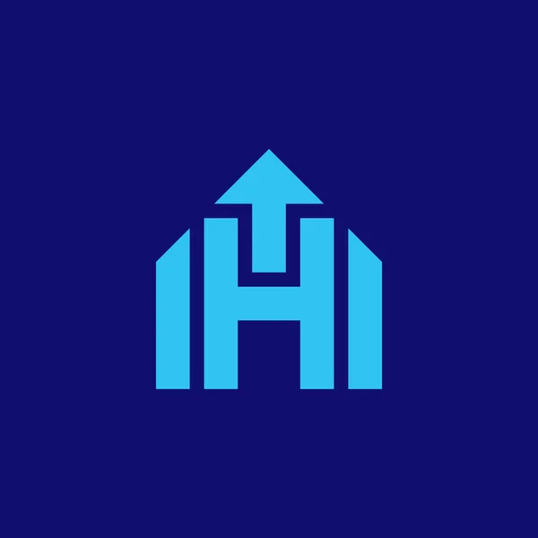 Moderner Buchstabe Pfeilhaus Immobilien Logo — Stockvektor