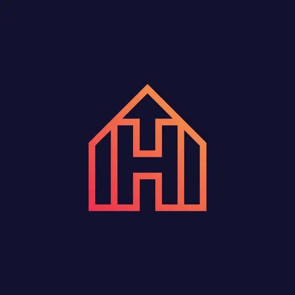 Carta Moderna Linha Seta Casa Logotipo —  Vetores de Stock