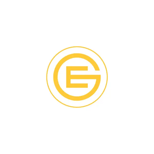 円形の形と結合される現代GeまたはEgの手紙のロゴ — ストックベクタ