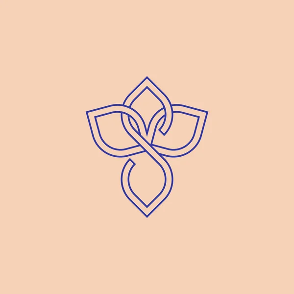 Elegante Elegante Letra Logotipo Floral — Archivo Imágenes Vectoriales