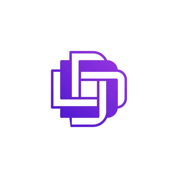 Moderní Zkroucené Překrývající Logo Písmene — Stockový vektor