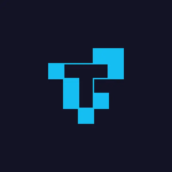 Letra Pixel Digital Logo — Archivo Imágenes Vectoriales