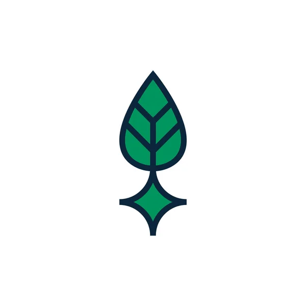 Étoile Arbre Feuille Logo — Image vectorielle