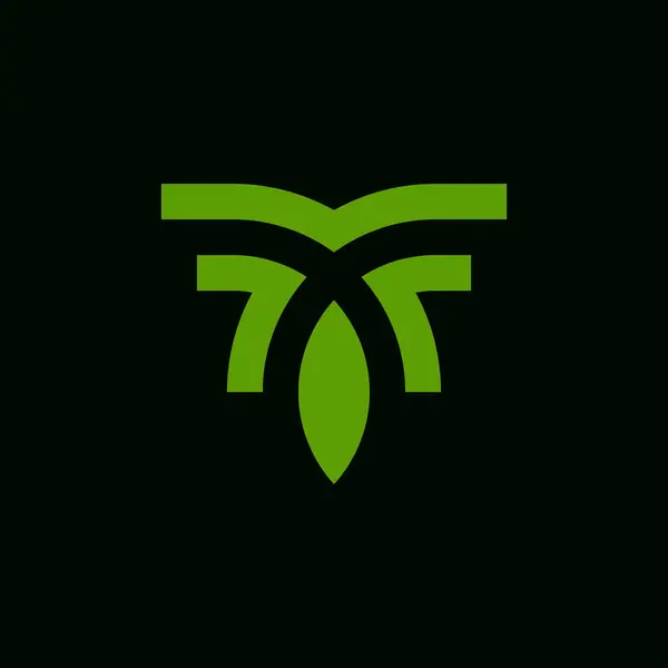 Letra Hoja Verde Logo — Archivo Imágenes Vectoriales