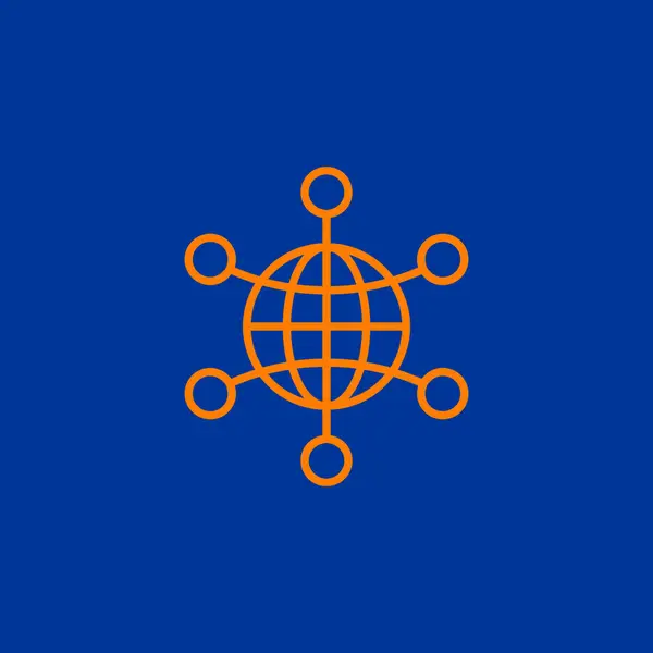 Globalt Nätverk Modern Logotyp — Stock vektor