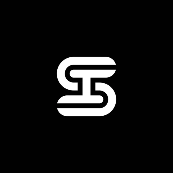 モダンでエレガントな文字ShまたはHs初期のロゴ — ストックベクタ