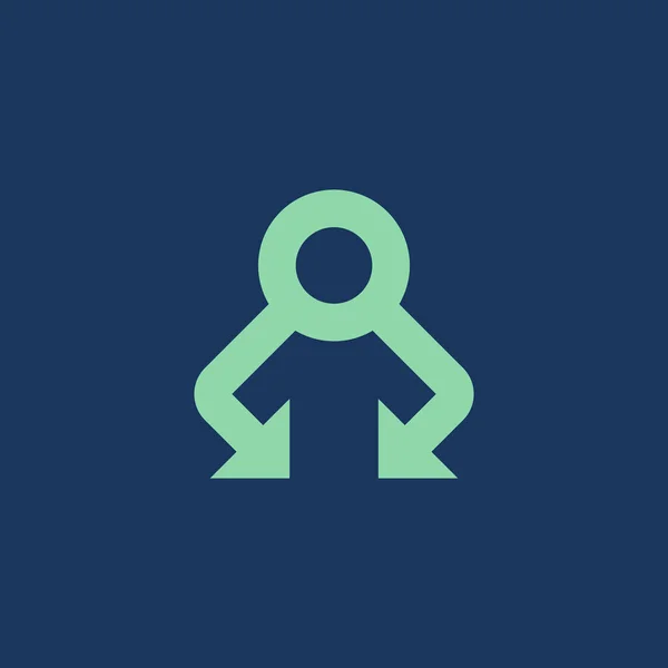 Moderno Logotipo Flecha Gente Logotipo Silueta Humana Dirección Liderazgo Logo — Vector de stock