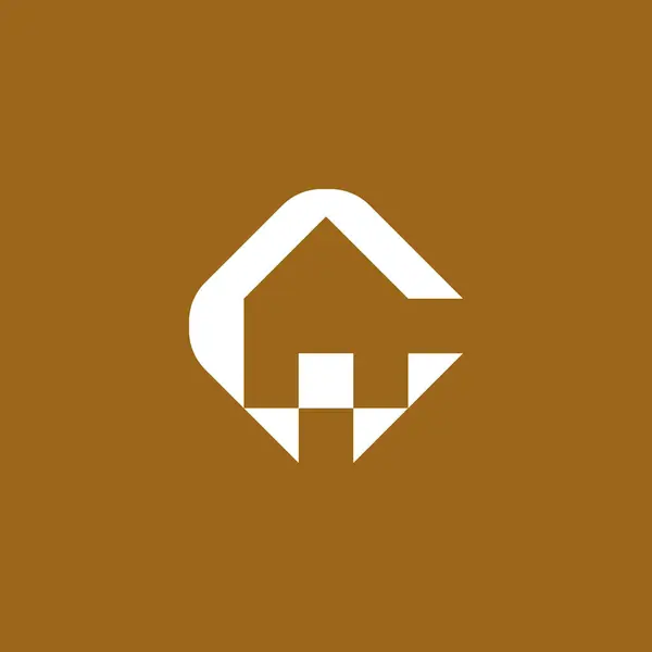 Buchstabe Haus Einfache Anfängliche Architektur Immobilien Logo — Stockvektor