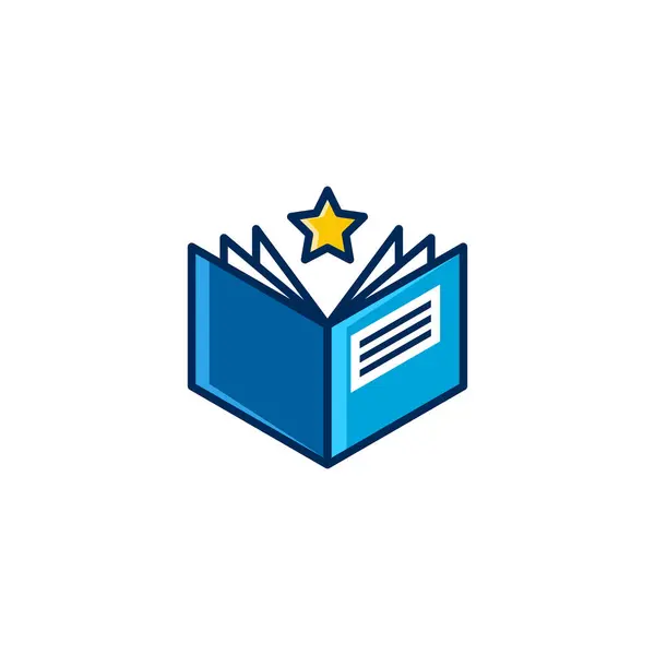 Logo Estrella Del Libro Sueño Conocimiento Logo — Vector de stock